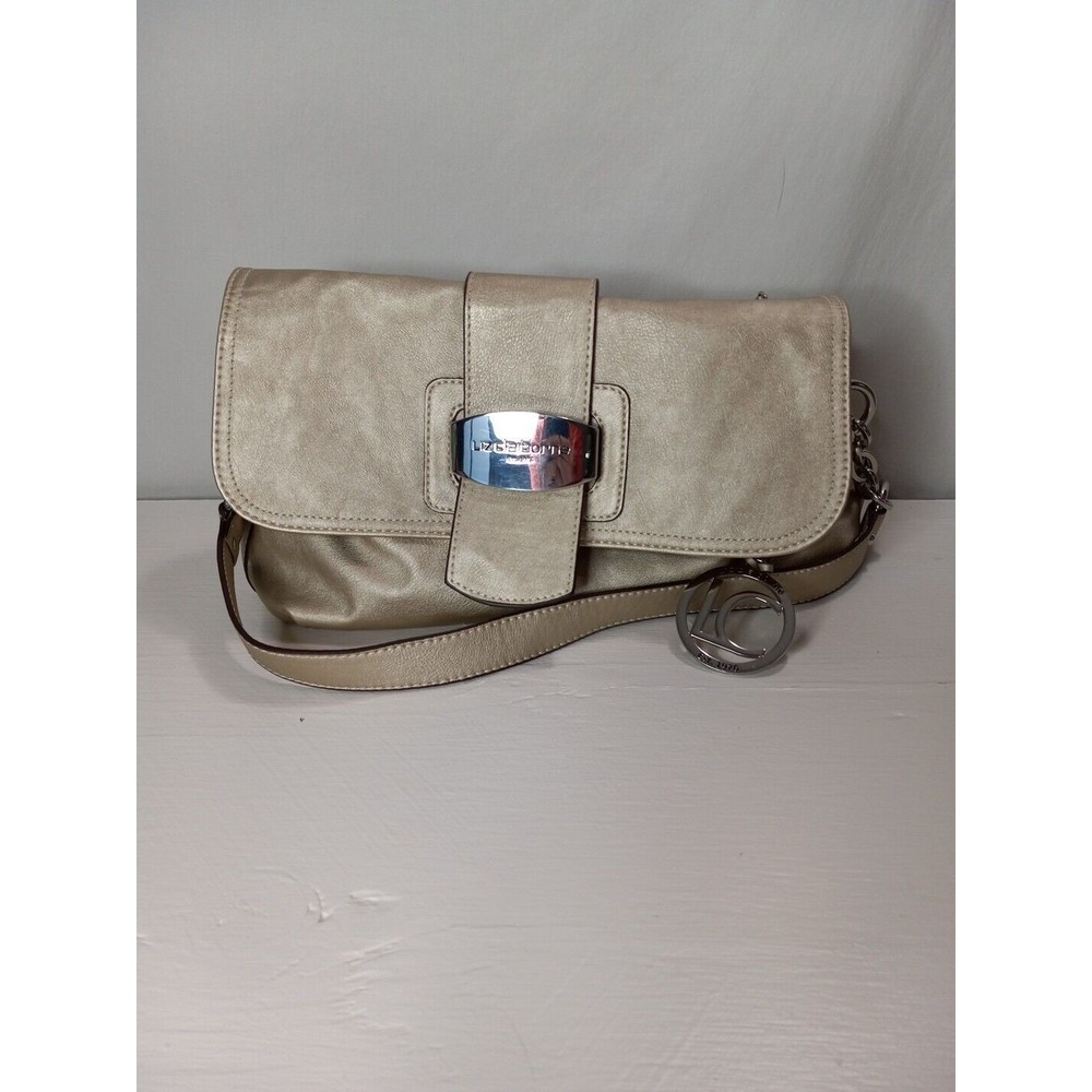 Liz Claiborne Gold Metallic Satchel Purse EUC